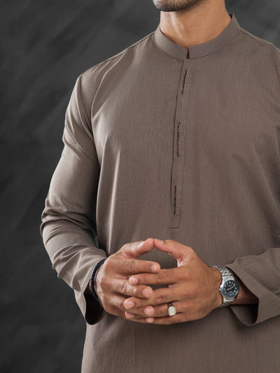 Blended Brown Kurta - Almirah