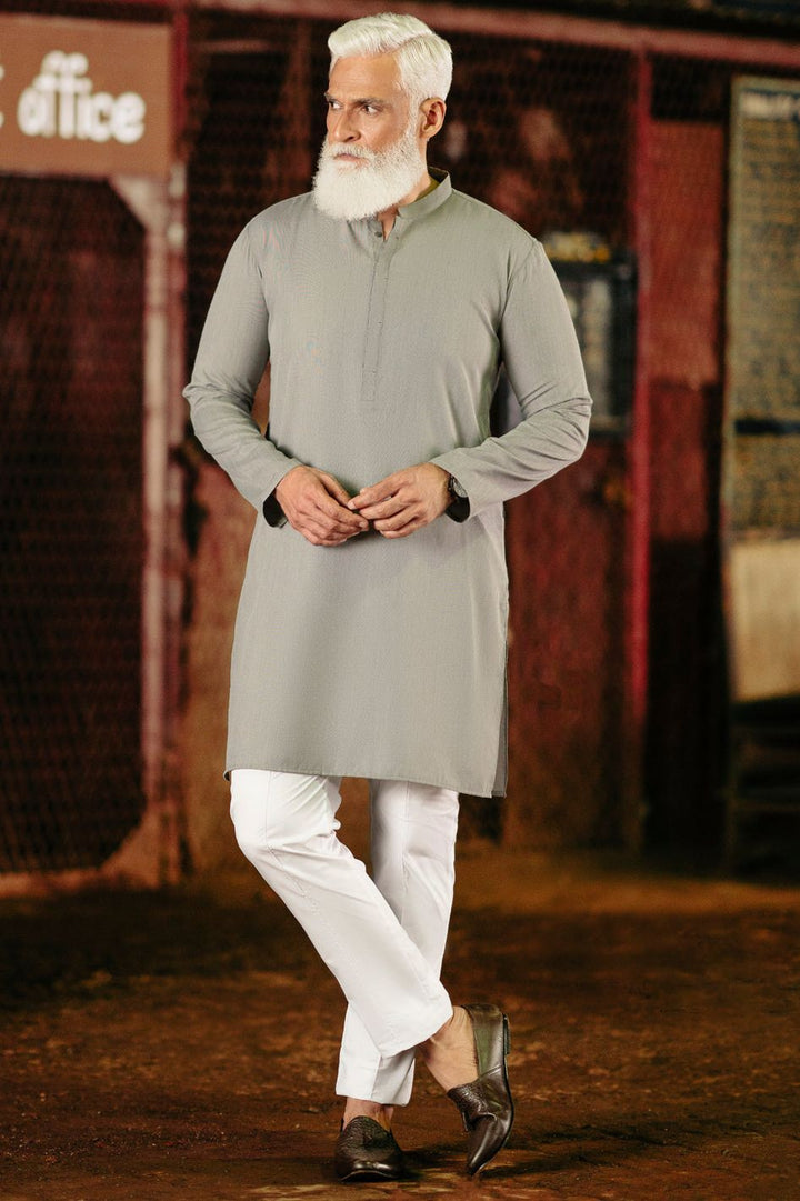 Blended Grey Kurta - Almirah