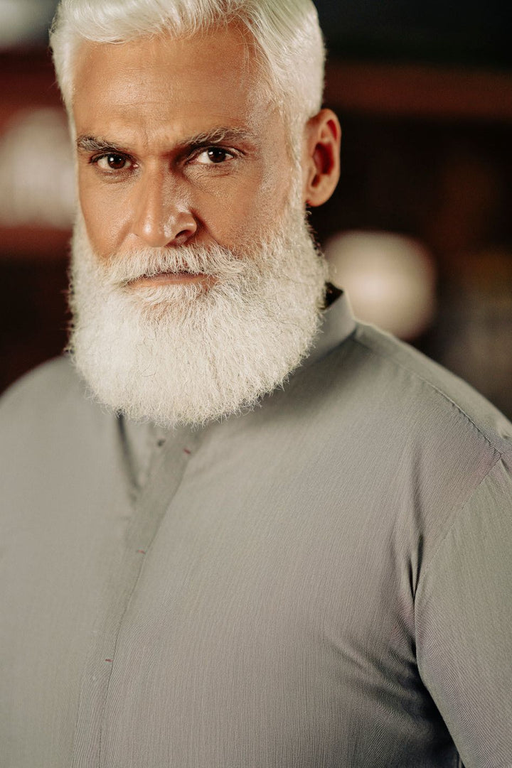 Blended Grey Kurta - Almirah