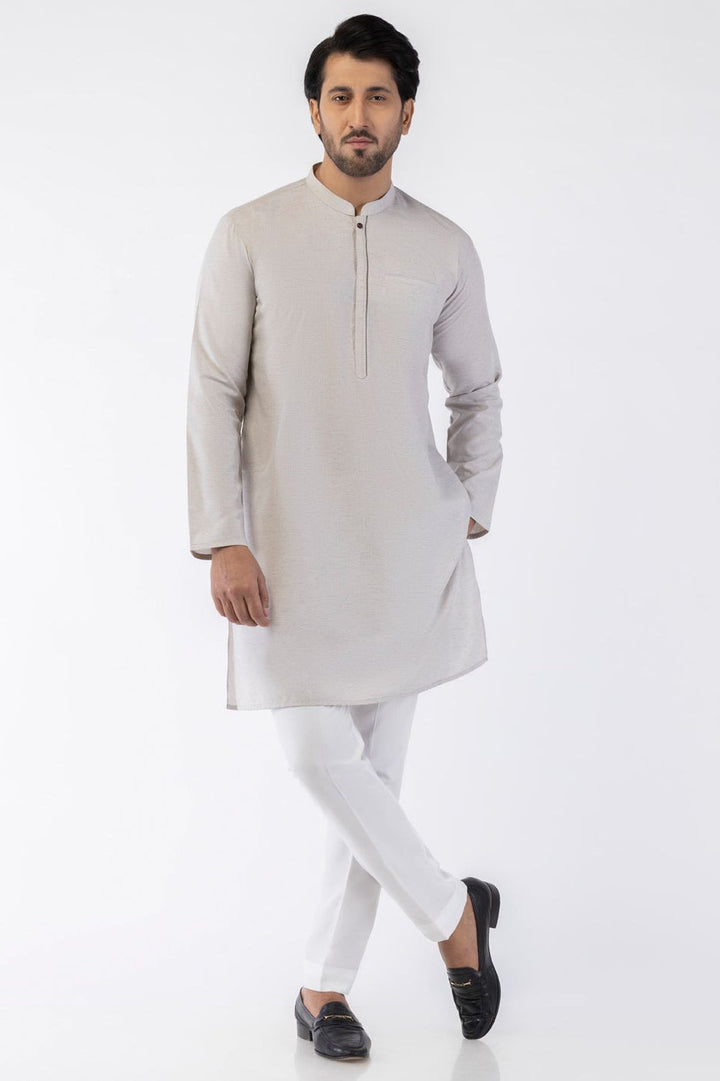 Blended Light Grey Kurta - Almirah