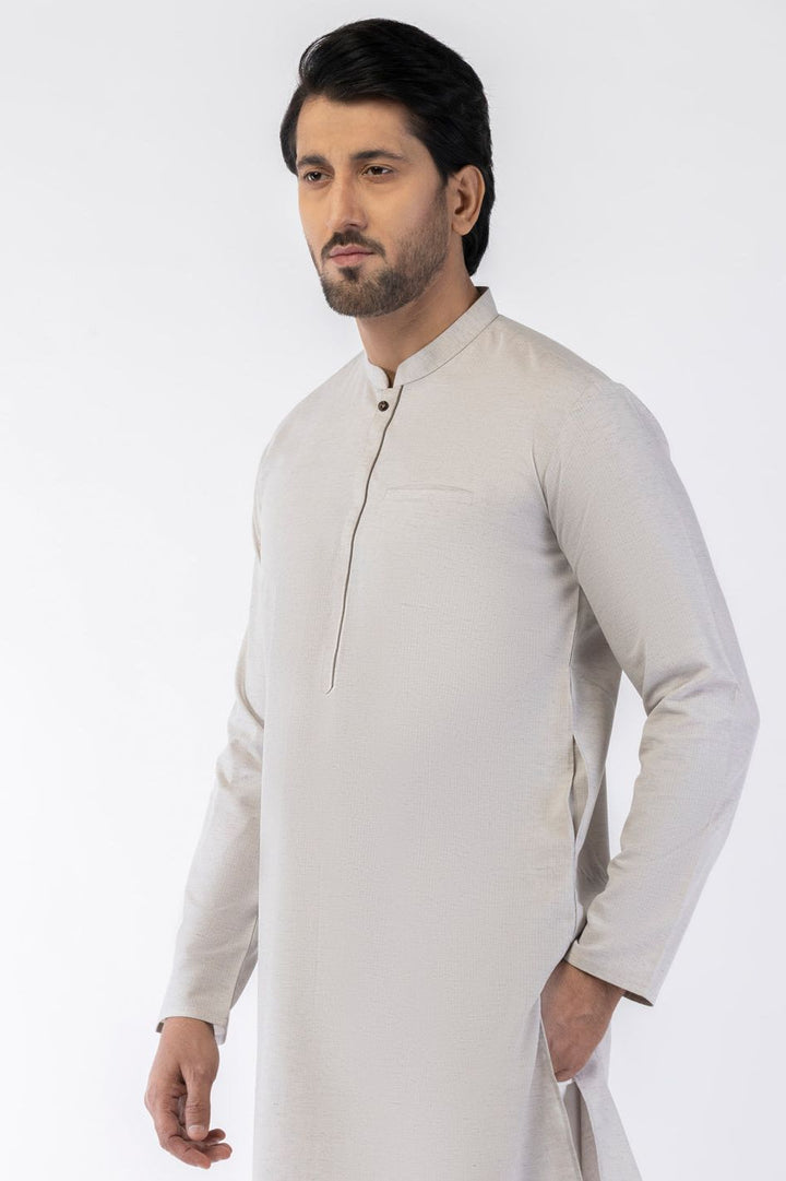 Blended Light Grey Kurta - Almirah