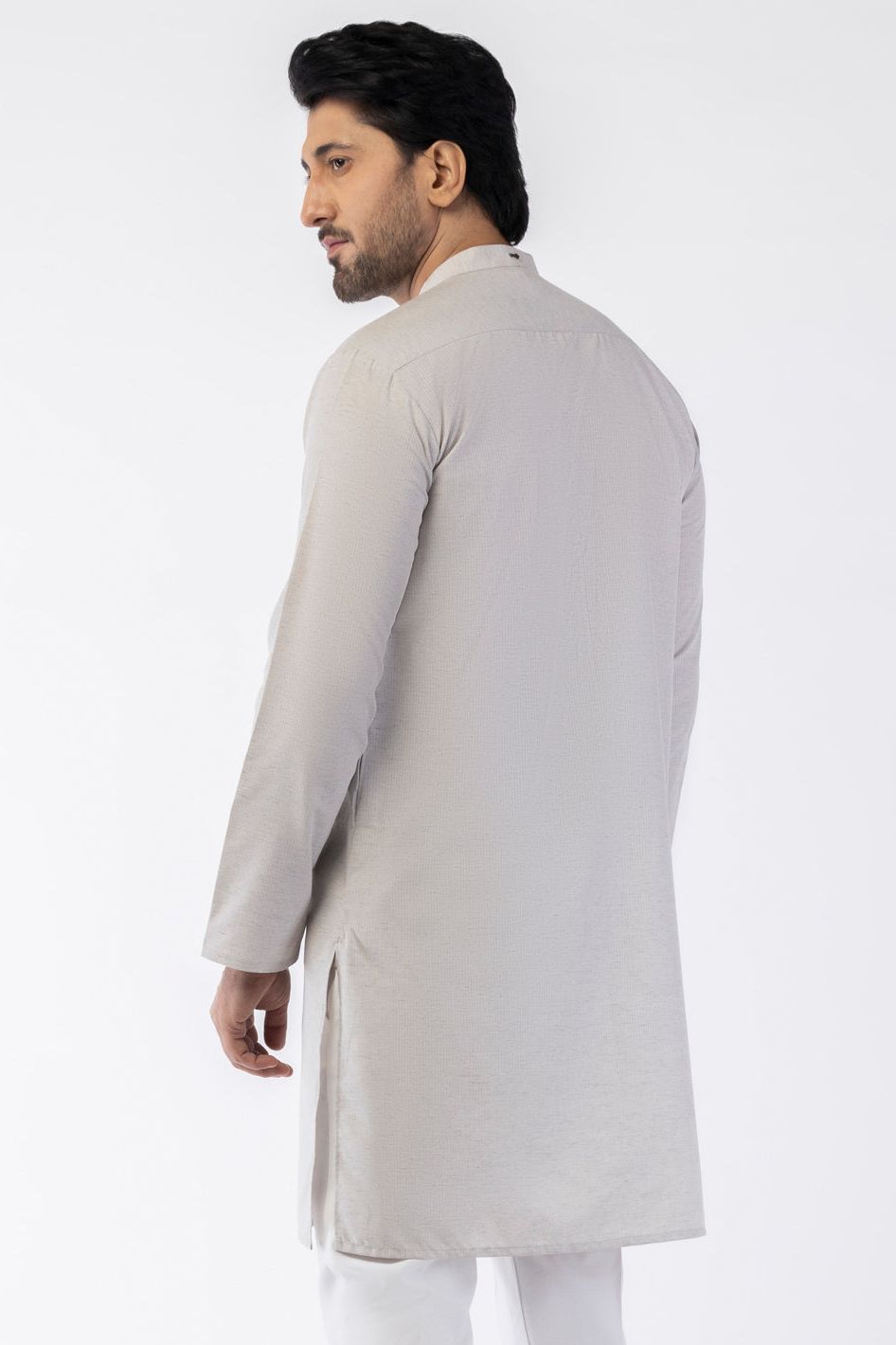 Blended Light Grey Kurta - Almirah