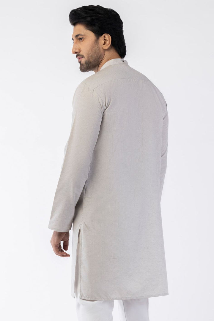 Blended Light Grey Kurta - Almirah