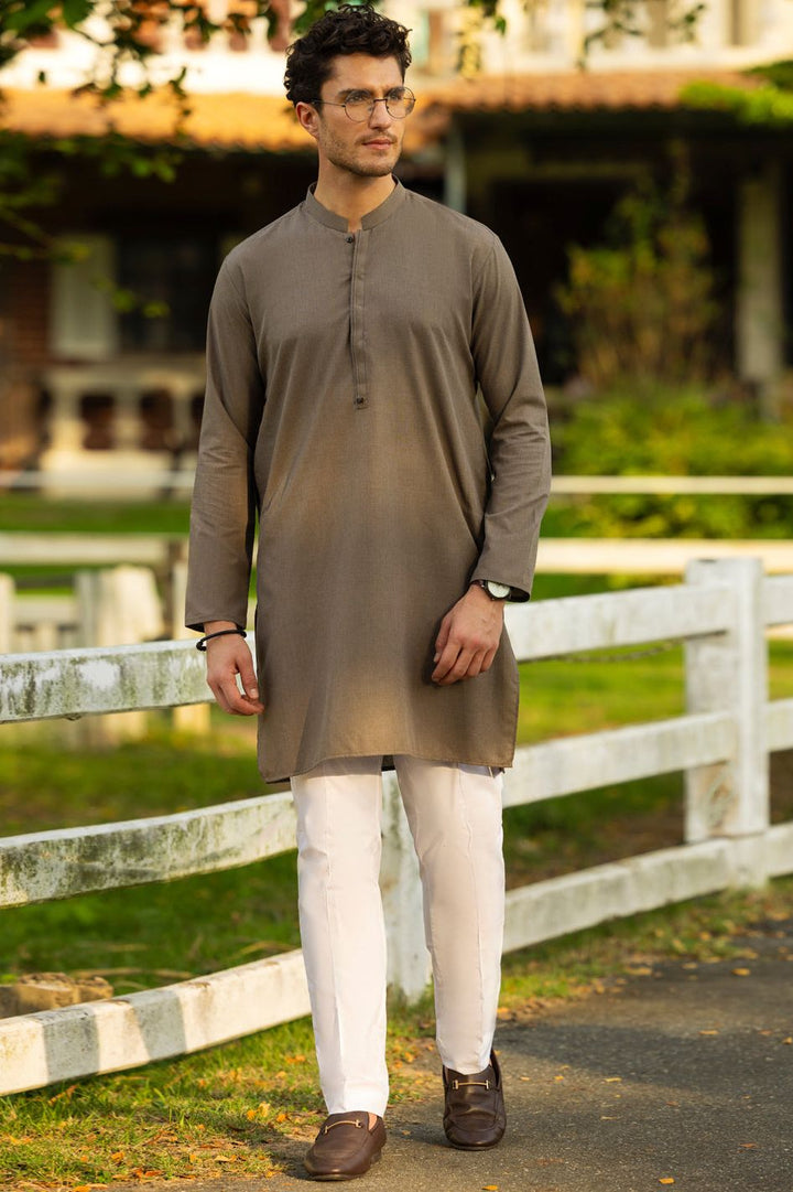 Blended Brown Kurta - Almirah
