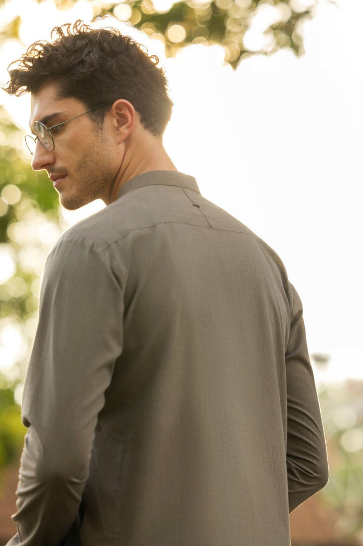 Blended Brown Kurta - Almirah