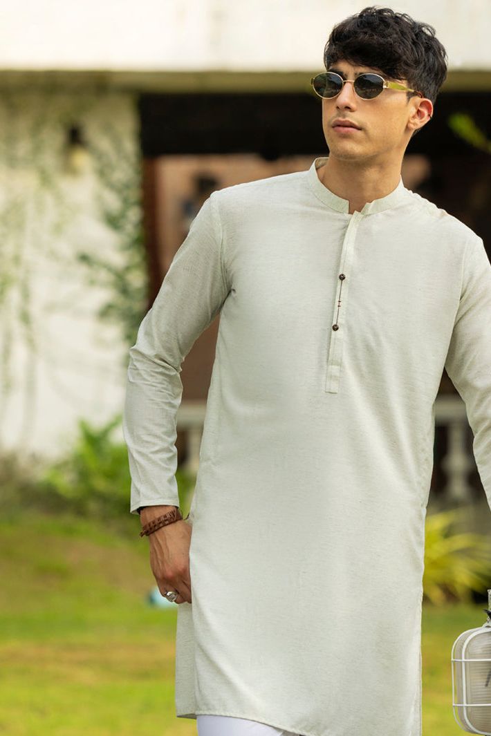 Blended Cream Kurta - Almirah