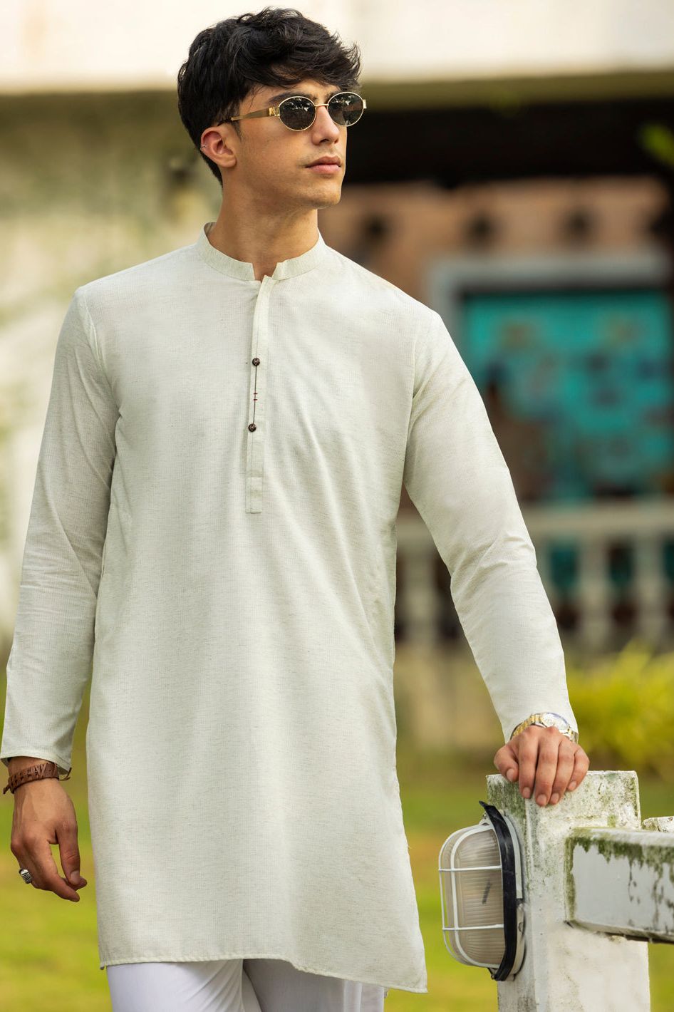 Blended Cream Kurta - Almirah