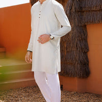 Blended Cream Kurta - Almirah