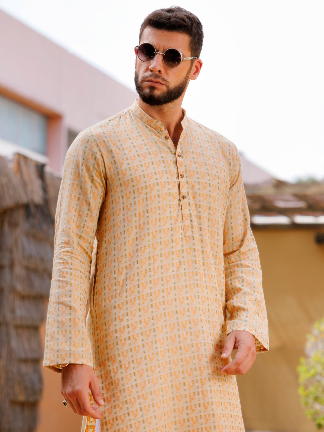 Cotton Beige Kurta - Almirah