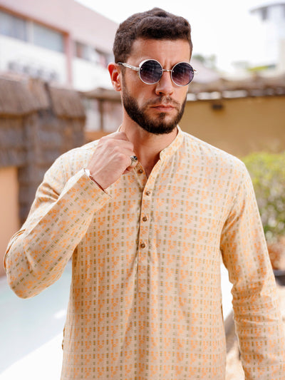 Cotton Beige Kurta - Almirah