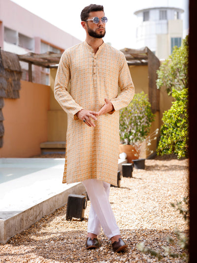 Cotton Beige Kurta - Almirah