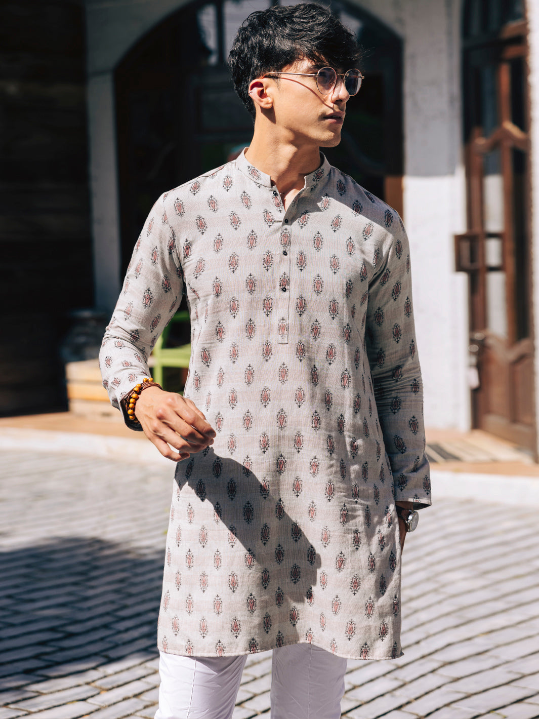 Cotton Light Grey Kurta - Almirah