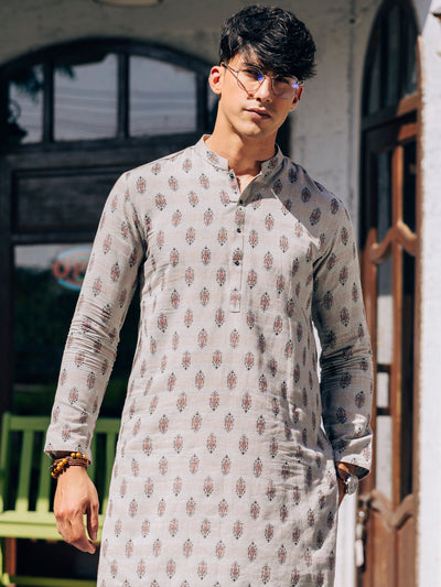 Cotton Light Grey Kurta - Almirah