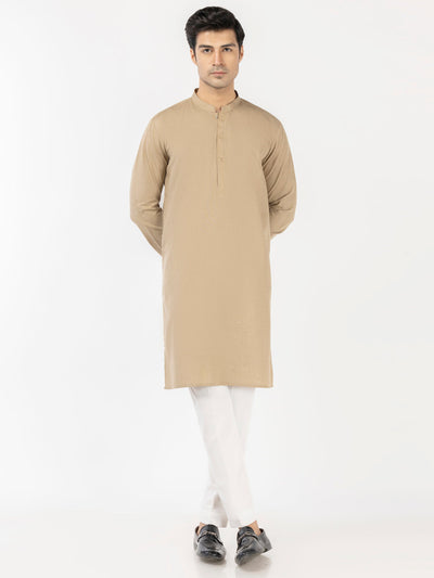 Blended Fawn Kurta - J. Junaid Jamshed