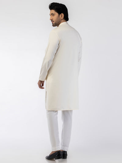 Blended Off White Kurta - Almirah