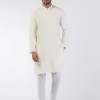Blended Off White Kurta - Almirah