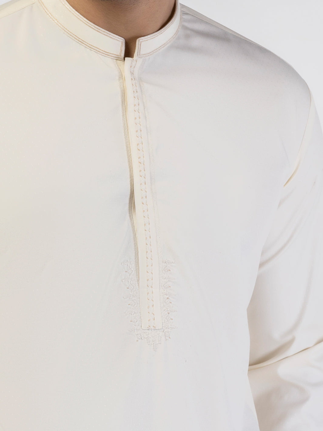 Blended Off White Kurta - Almirah