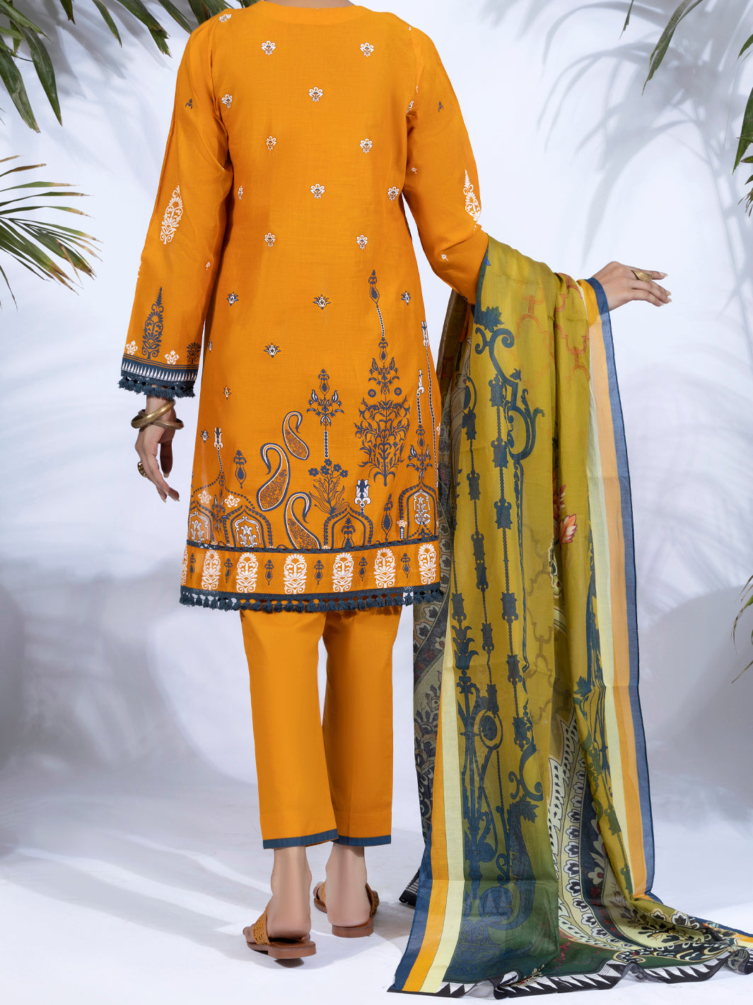 Lawn Orange Stitched Suit - Almirah