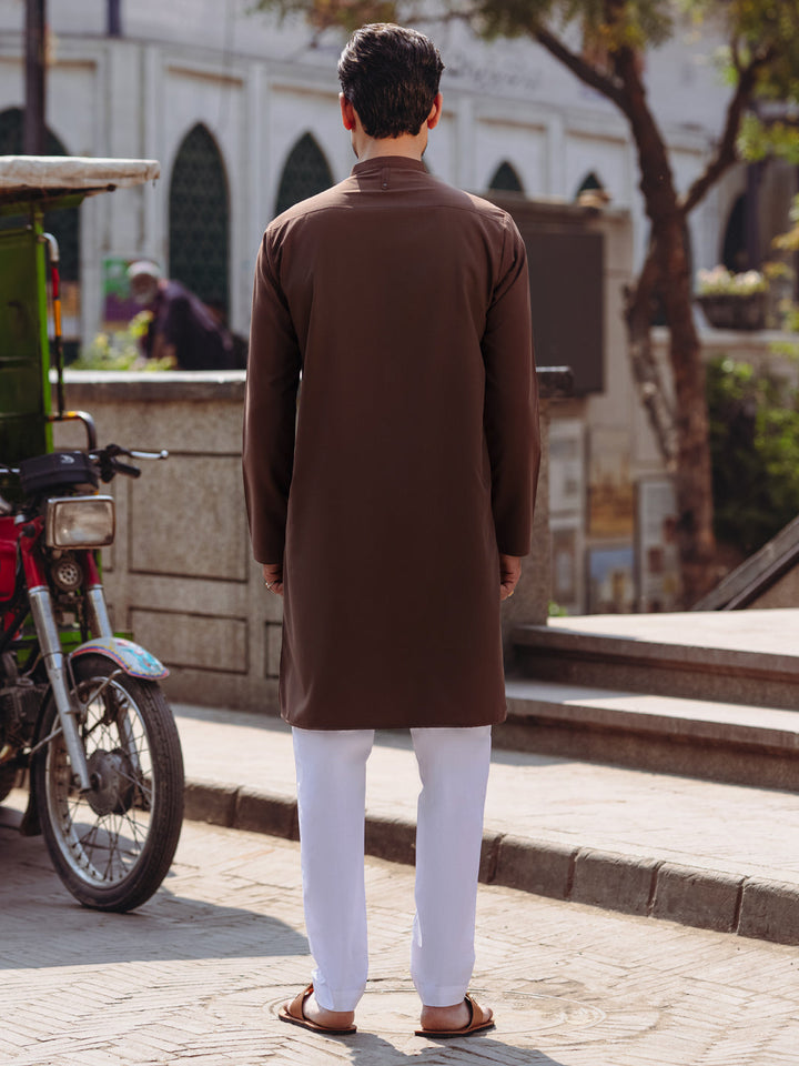 Blended Brown Kurta - Almirah