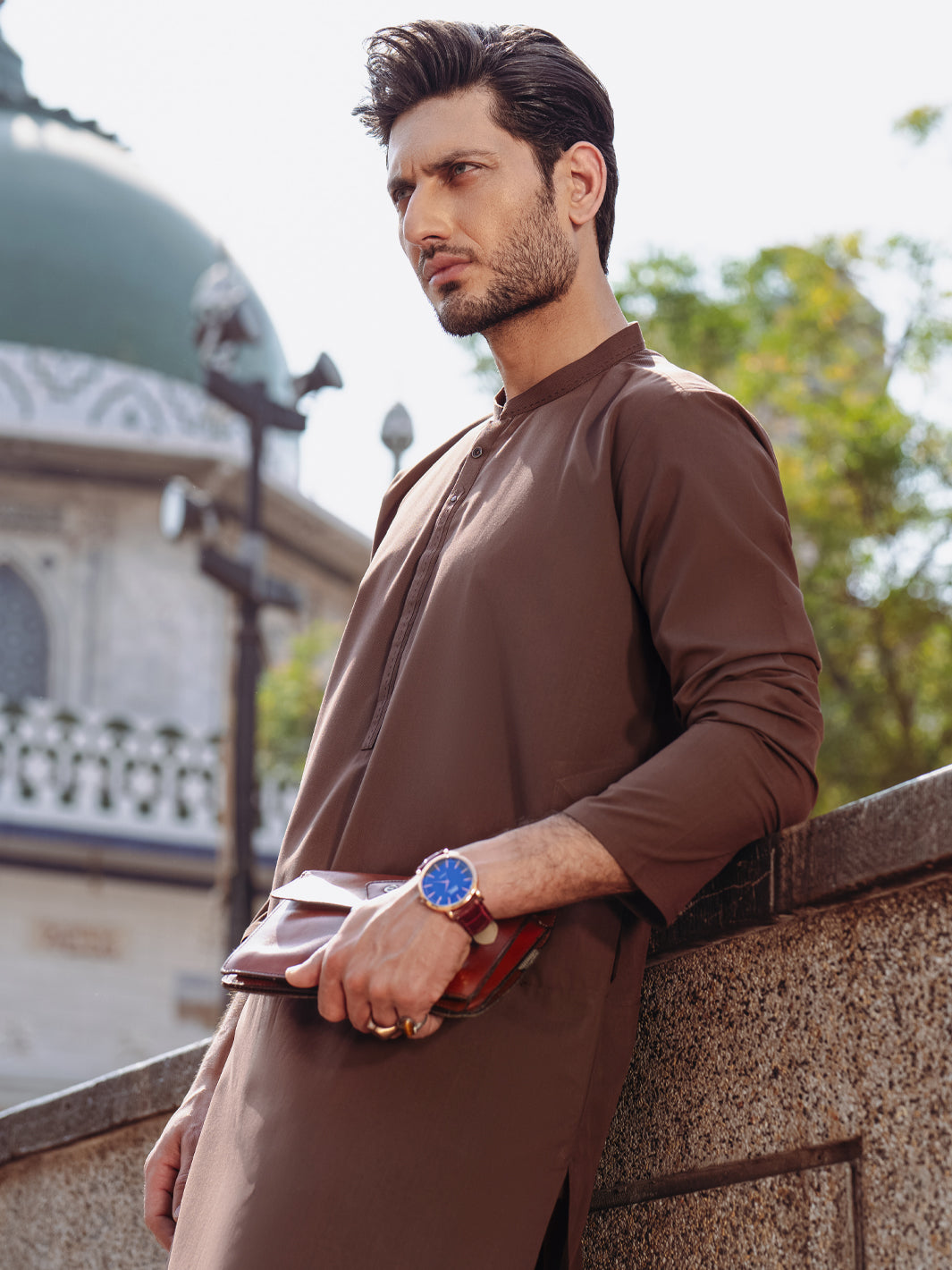Blended Brown Kurta - Almirah