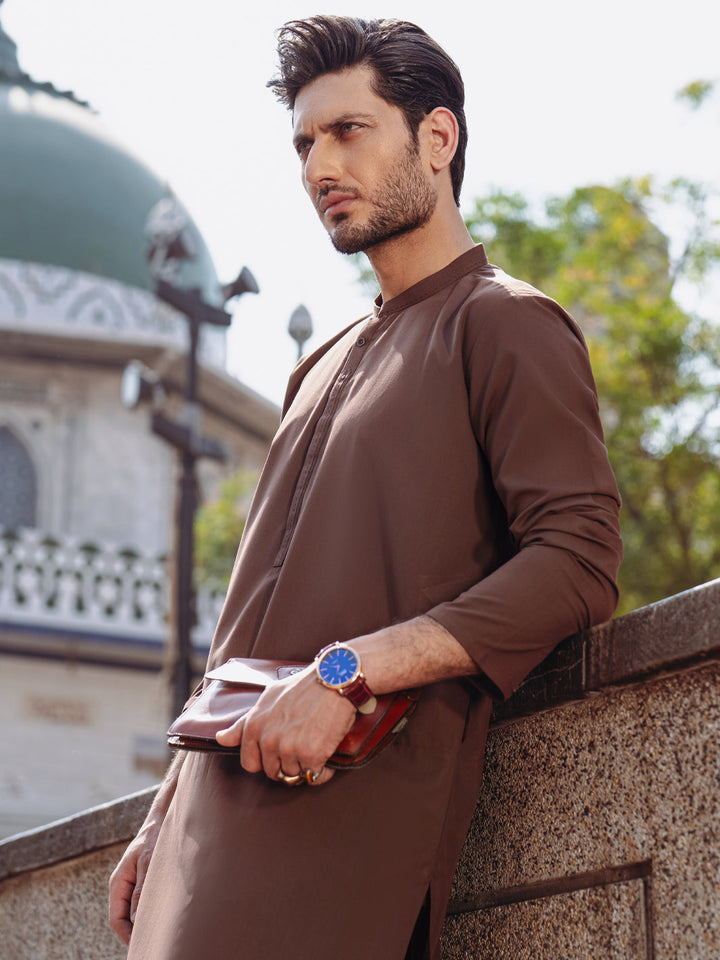 Blended Brown Kurta - Almirah
