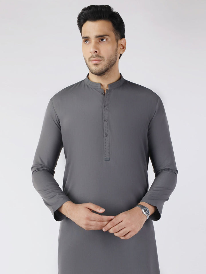 Blended Grey Kurta - Almirah