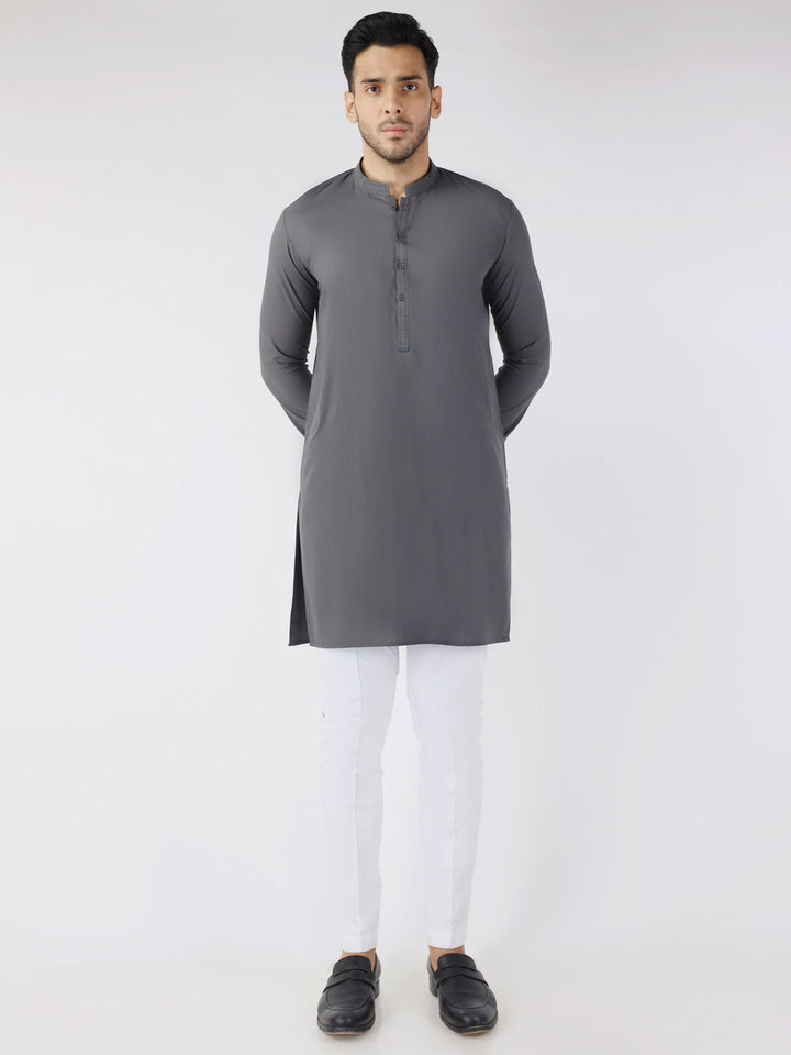 Blended Grey Kurta - Almirah