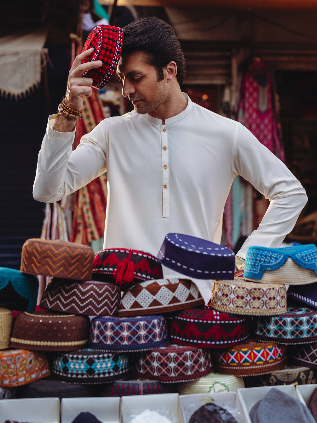 Blended Off White Kurta - Almirah