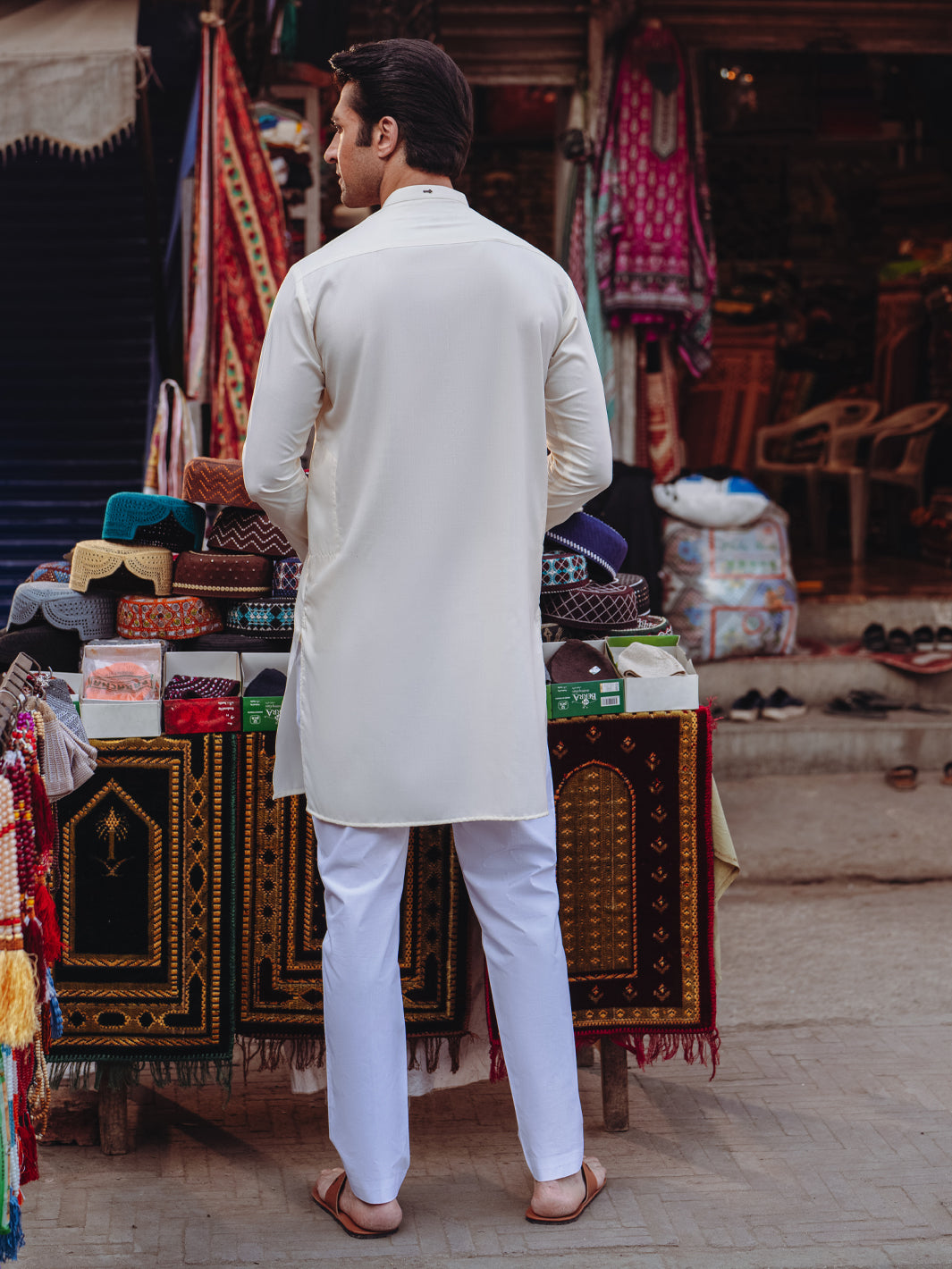 Blended Off White Kurta - Almirah