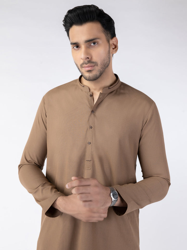 Blended Brown Kurta - Almirah