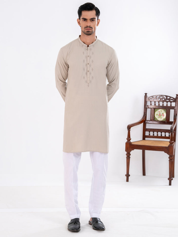 Blended Ivory Kurta - Almirah