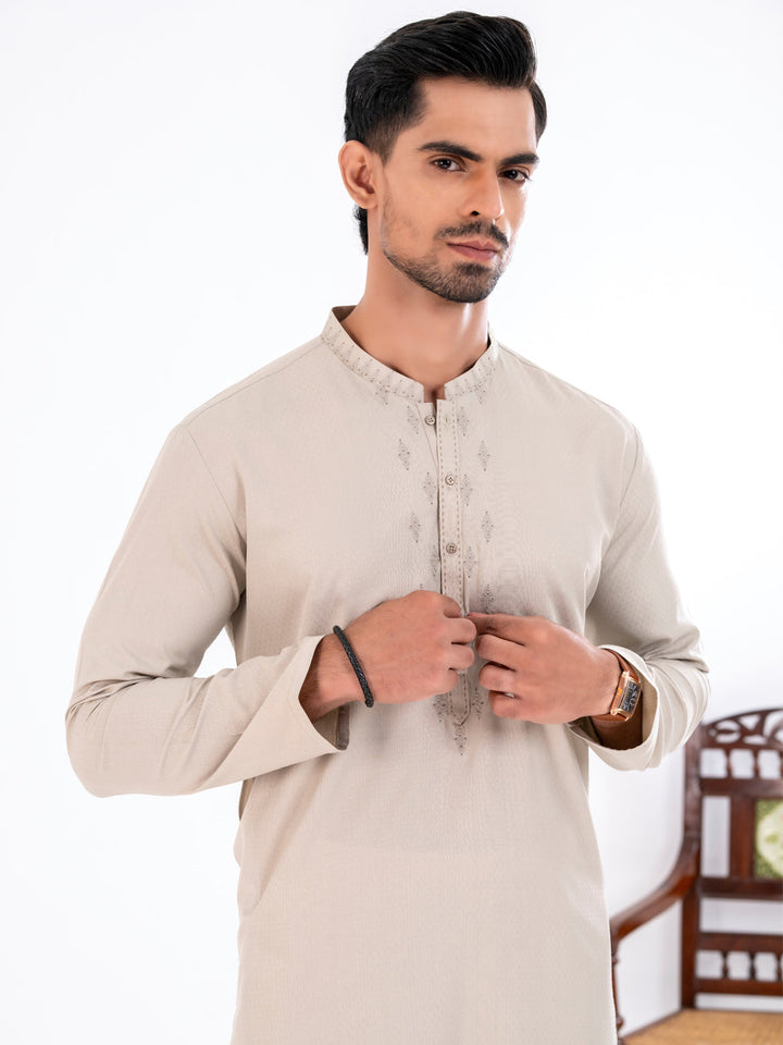 Blended Ivory Kurta - Almirah