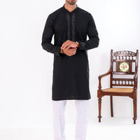 Blended Black Kurta - Almirah