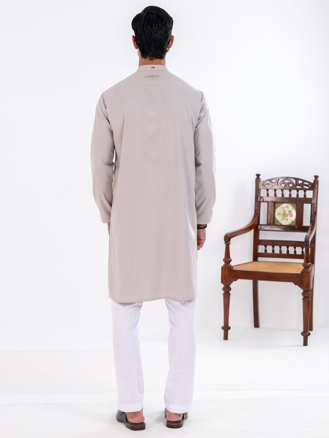 Blended Ash Grey Kurta - Almirah