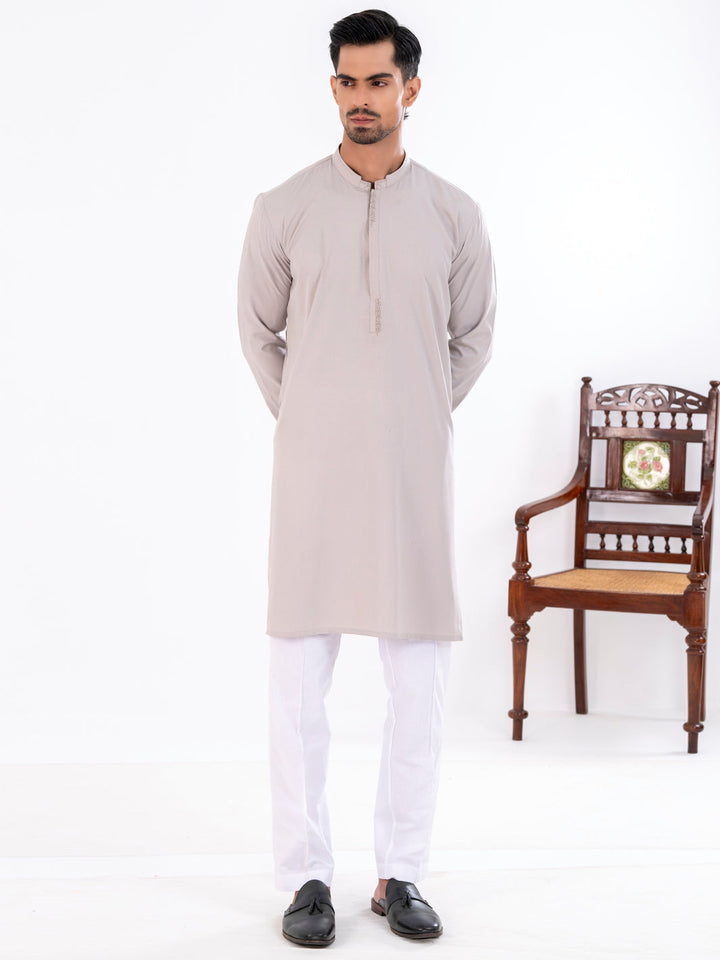 Blended Ash Grey Kurta - Almirah