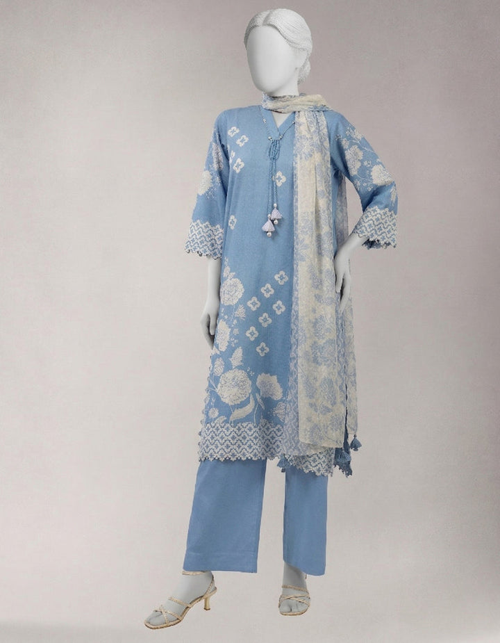 Lawn Multicolor Unstitched Suit - J. Junaid Jamshed