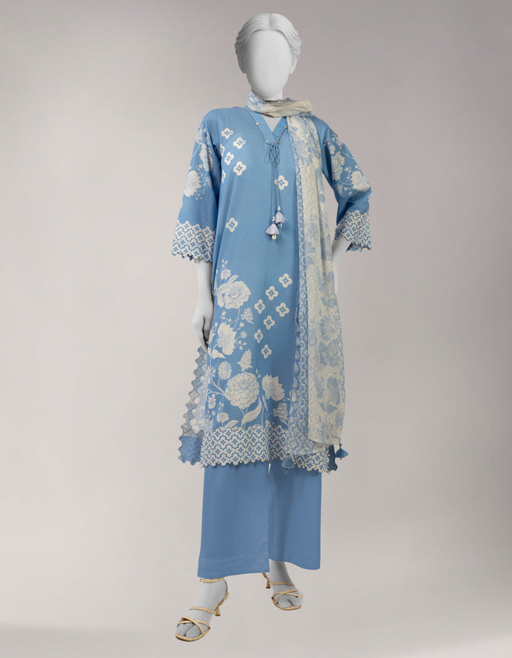 Lawn Multicolor Unstitched Suit - J. Junaid Jamshed