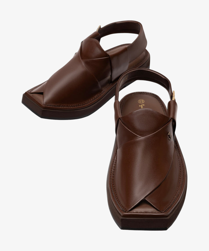 Brown Peshawari Chappal - J. Junaid Jamshed