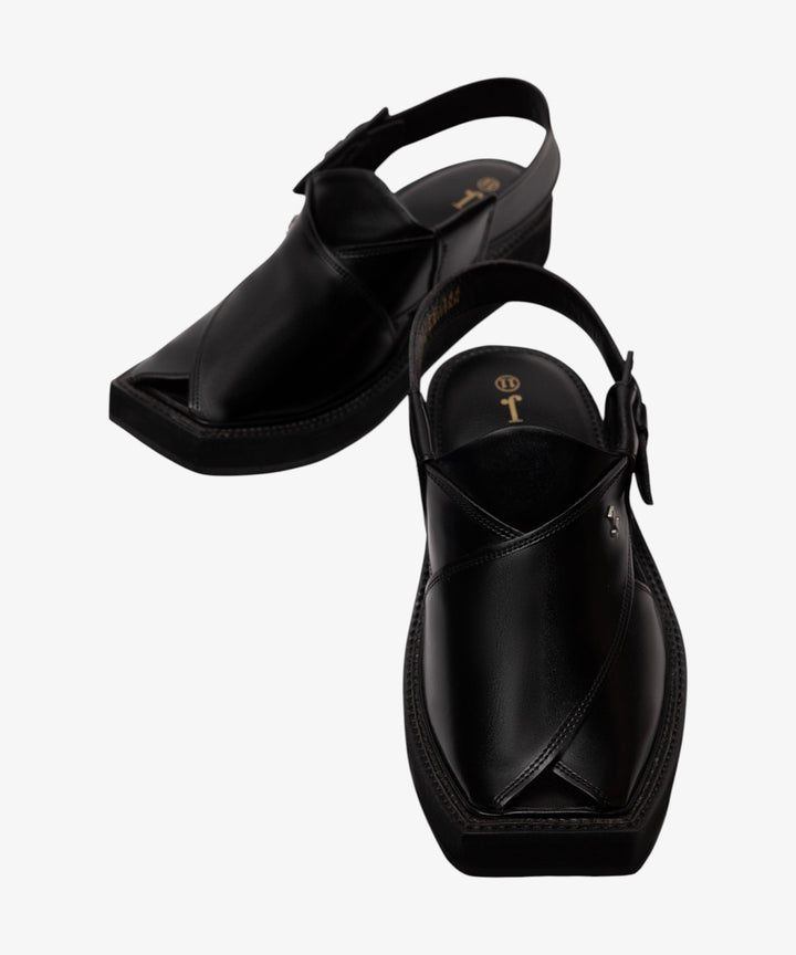 Black Peshawari Chappal - J. Junaid Jamshed