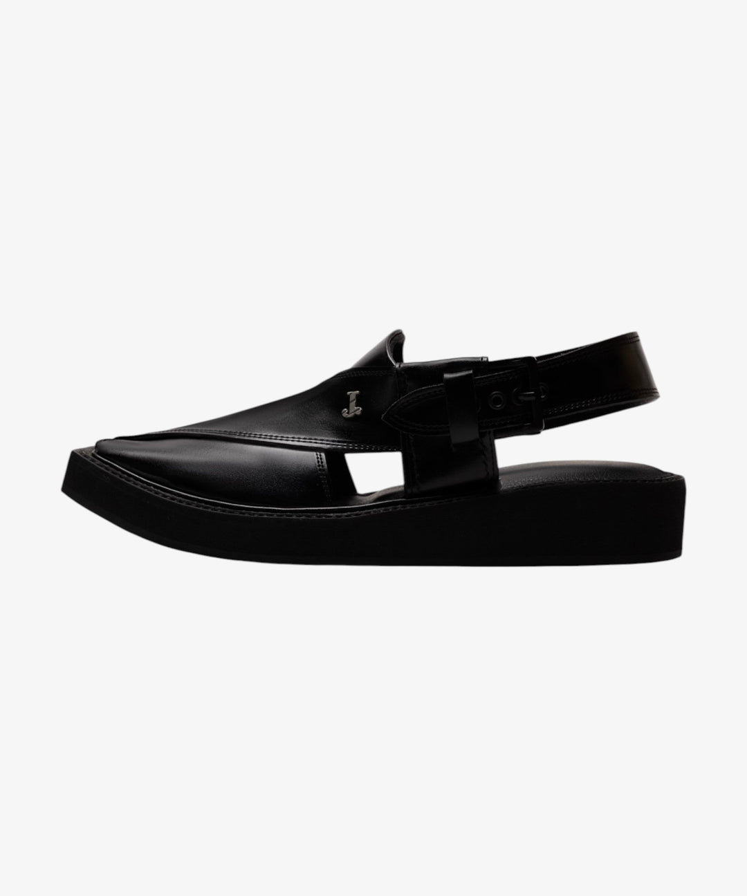 Black Peshawari Chappal - J. Junaid Jamshed