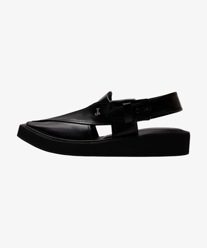 Black Peshawari Chappal - J. Junaid Jamshed