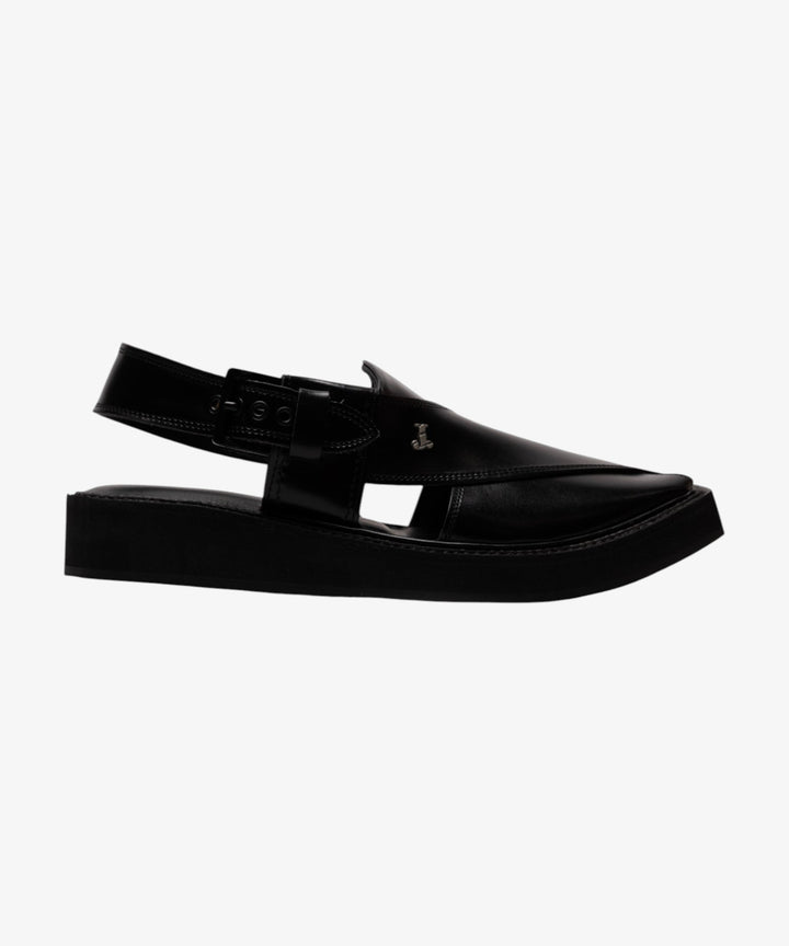 Black Peshawari Chappal - J. Junaid Jamshed