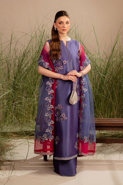 Indian Raw Silk and Organza Light Purple Stitched Suit - Vanya