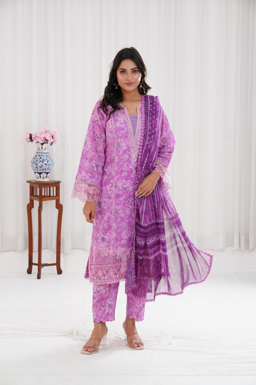 Lavender Rush - Farasha Printed Essentials Stitched