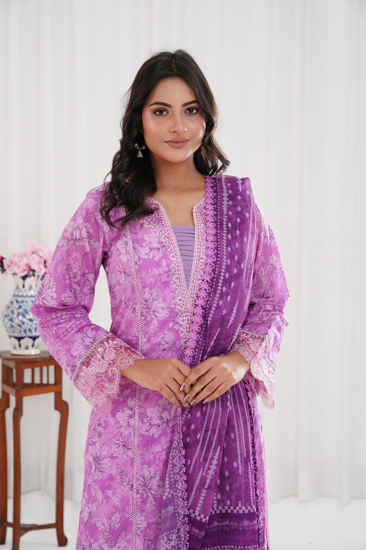 Lavender Rush - Farasha Printed Essentials Stitched