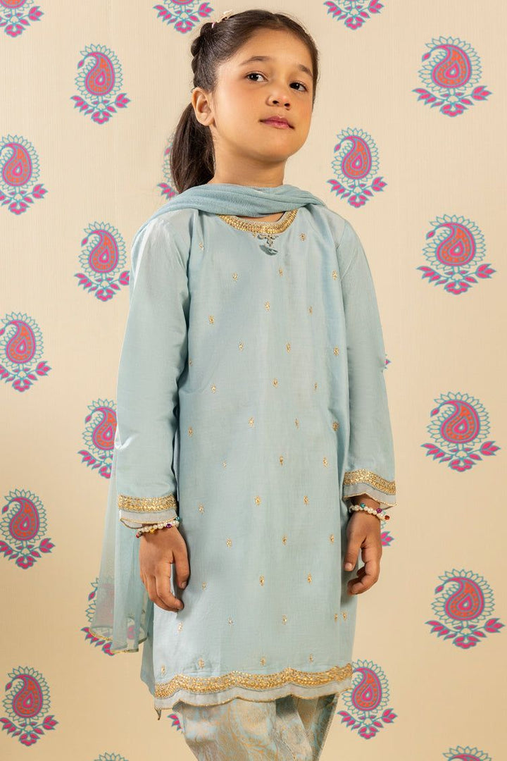 Lawn Blue Stitched Suit - J. Junaid Jamshed