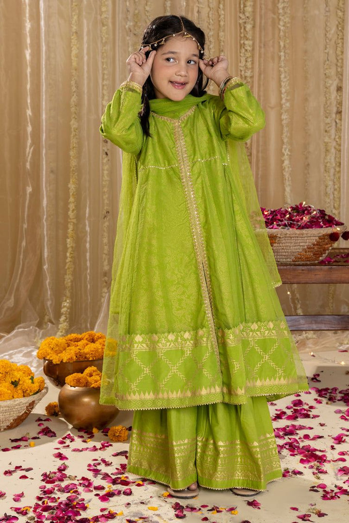 Silk Green Stitched Suit - J. Junaid Jamshed