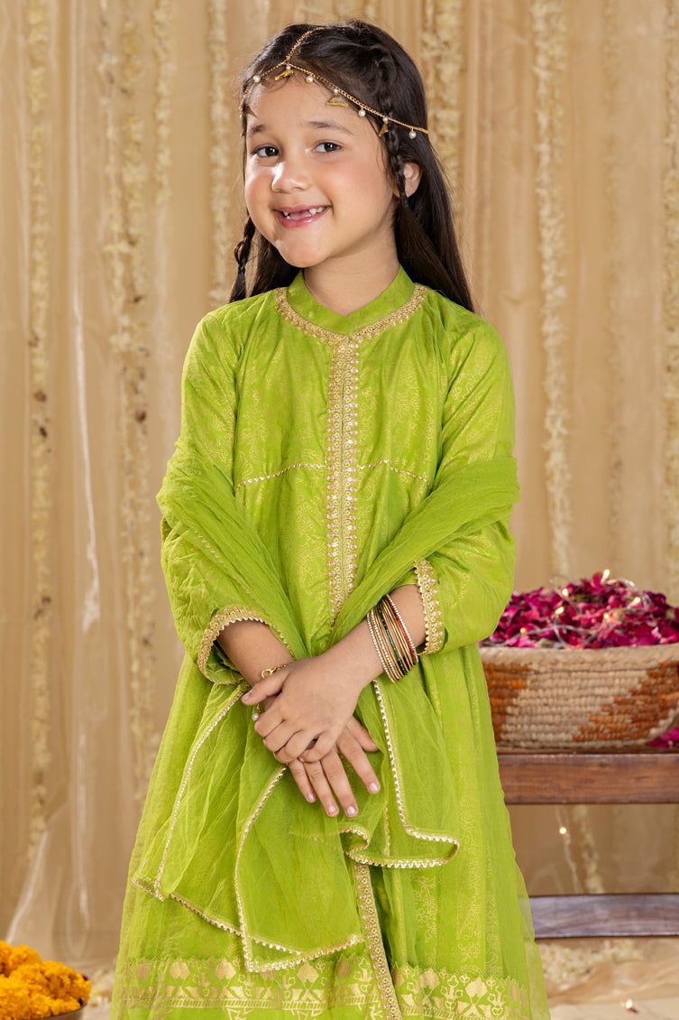 Silk Green Stitched Suit - J. Junaid Jamshed