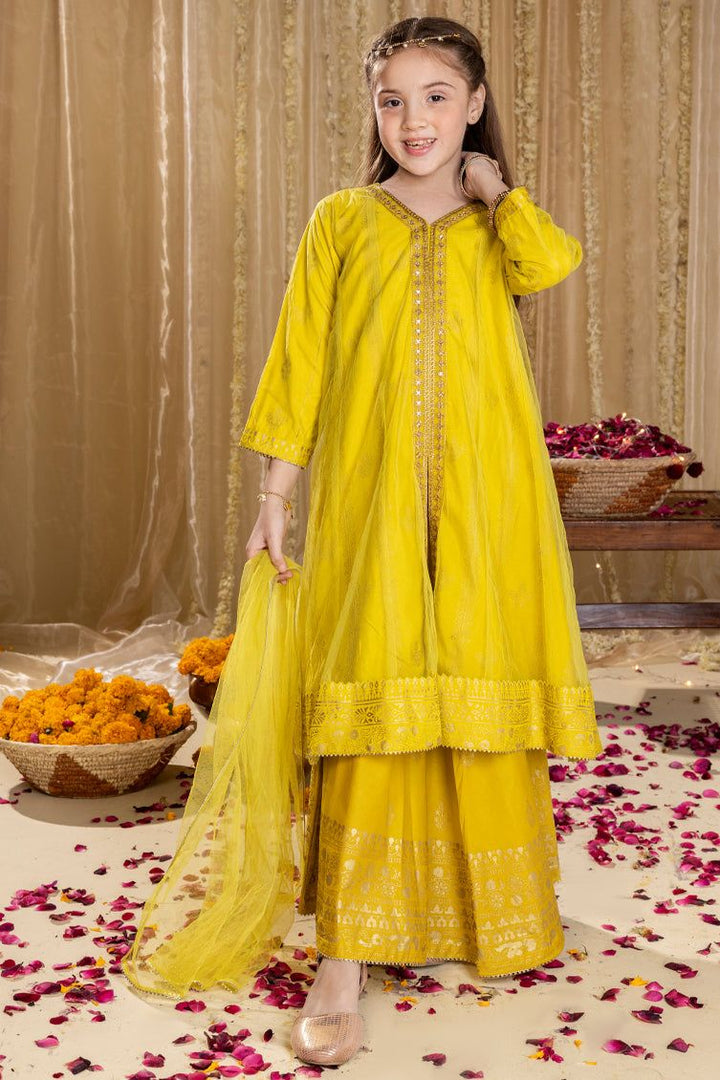 Silk Yellow Stitched Suit - J. Junaid Jamshed