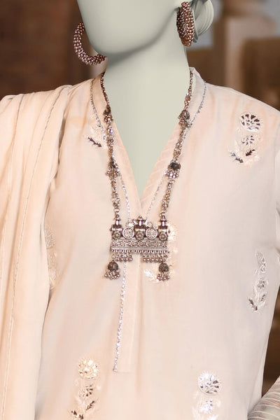 Lawn White Stitched Suit - J. Junaid Jamshed